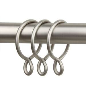 10 Curtain Eyelet Rings Rod Desyne Set of – 2¼", Satin Nickel